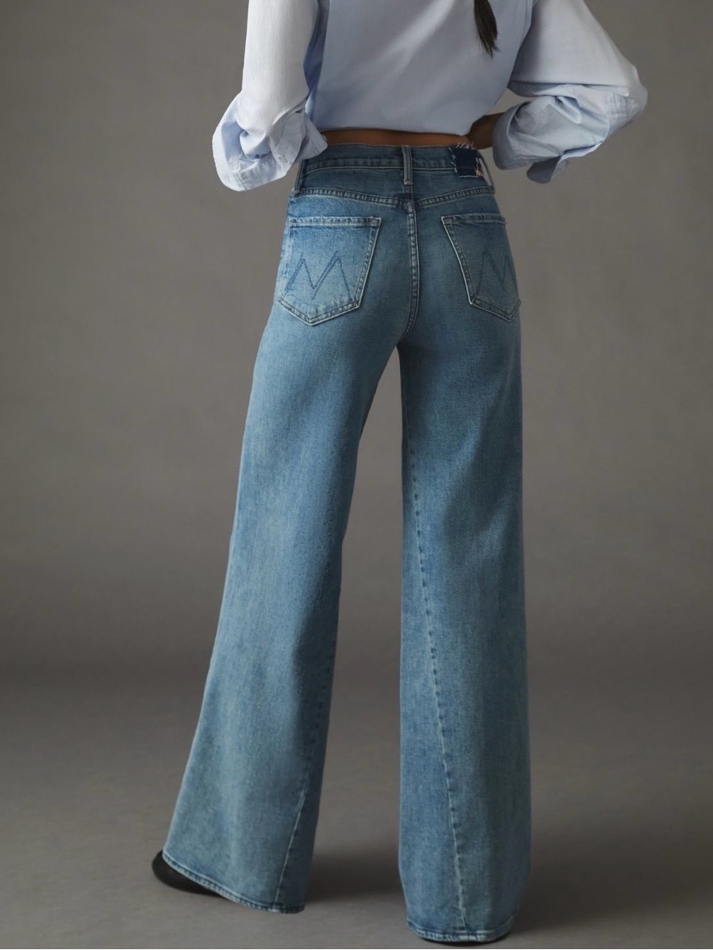 MOTHER ENCHANTER HEEL WIDE LEG JEANS